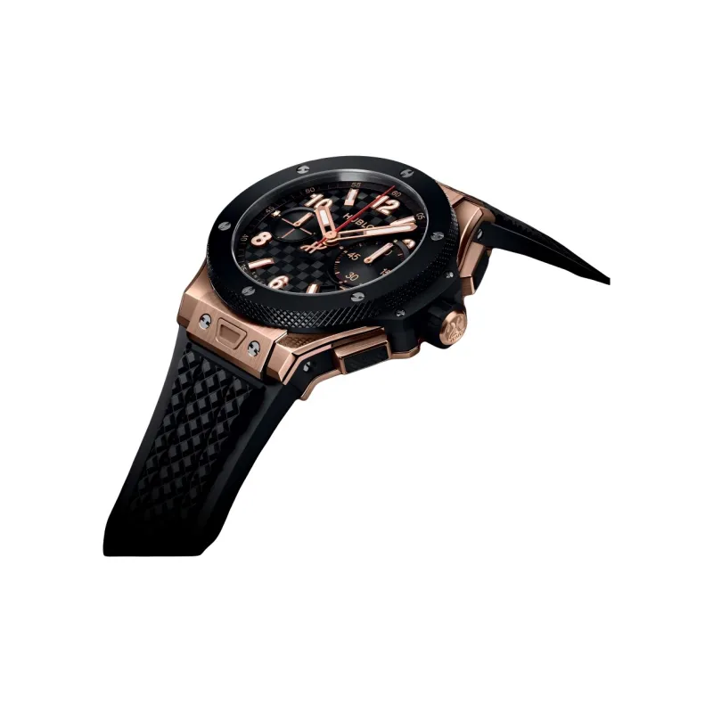 HUBLOT Automatic Mechanical Movement Unisex Watch 43mm Black Dial 18K King Gold Watch Case Rubber Strap-1