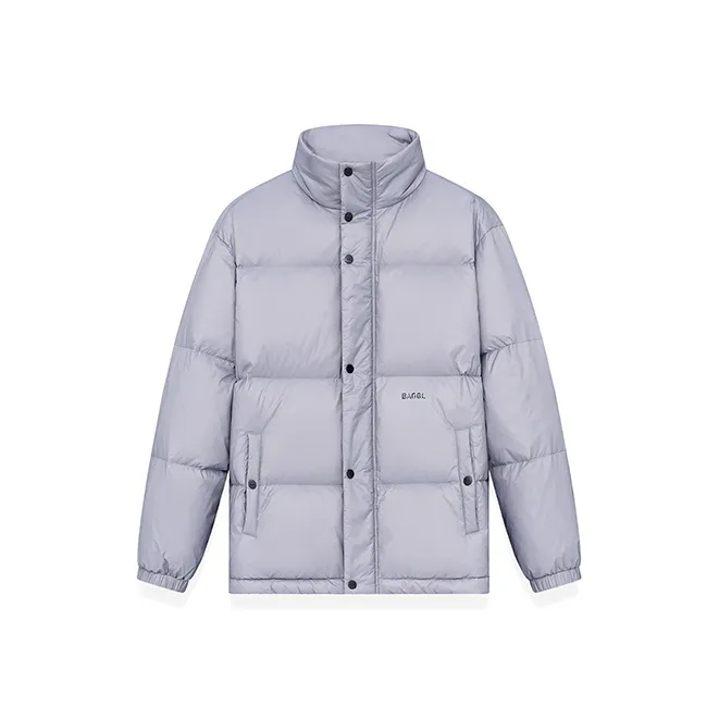 BAGGL Solid Color Stand Collar Loose Fit Thickened Down Jacket Unisex-8