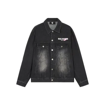 THE SALVAGES FASHION CLUB Denim Jacket Unisex Black