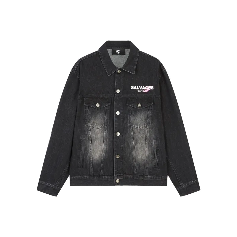 THE SALVAGES FASHION CLUB Denim Jacket Unisex Black-0