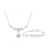 Clothing Sets-Wisteria Moissanite Necklace Zircon Bracelet