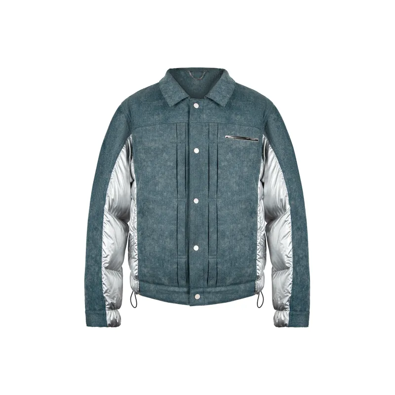 Unawares. Puffer Jackets Unisex Denim Blue-0