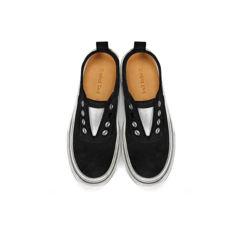 CROOKED CARD Slip Resistant Height Increasing Abrasion Resistant Low Top Skateboard Shoes Women's-17