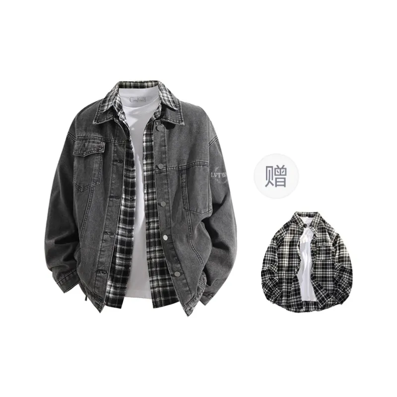 LIVINGTOWN Denim Jacket Unisex Black-6