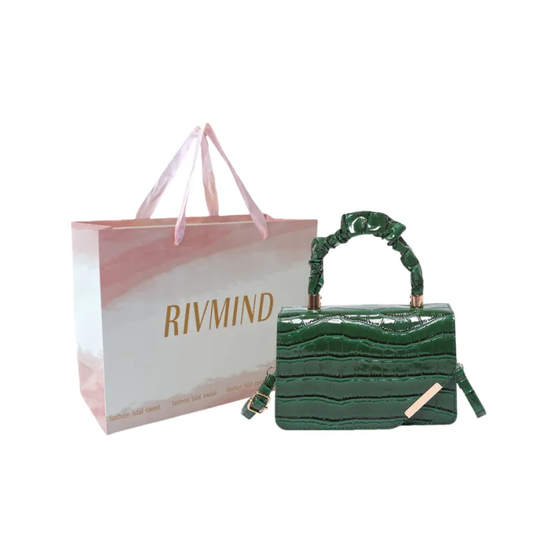 RIVMIND PU One Shoulder Handbag Women's Black/Red/Gold/Green/Brown-4