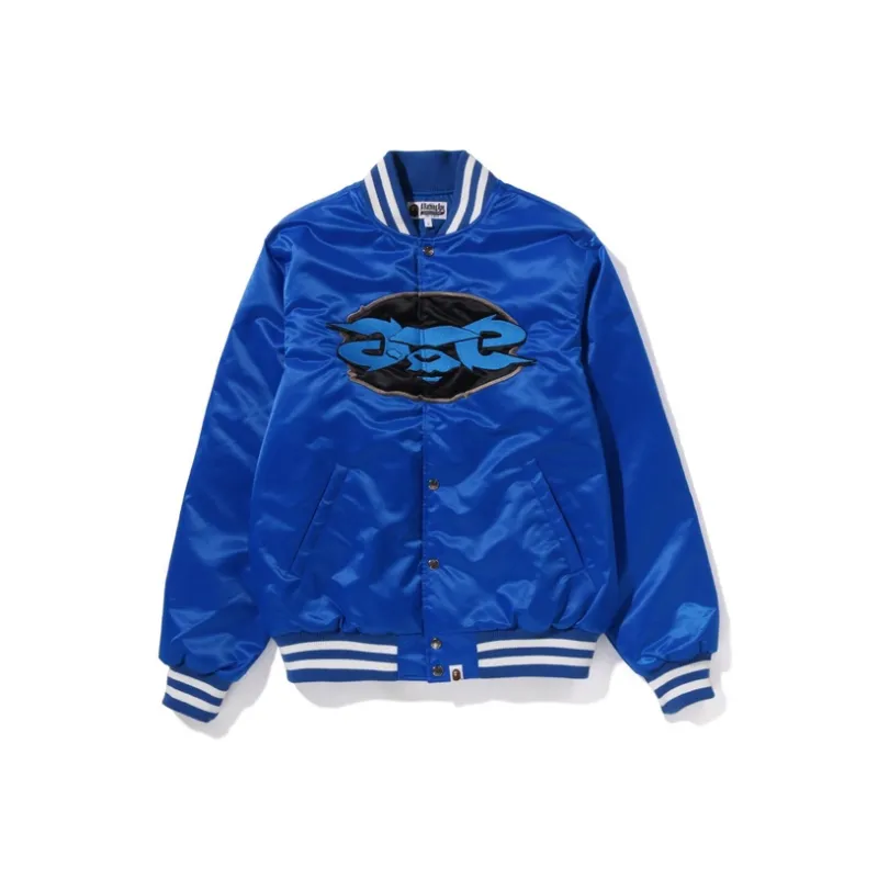 Bape Ape Relaxed Fit Nylon Varsity Jacket-2