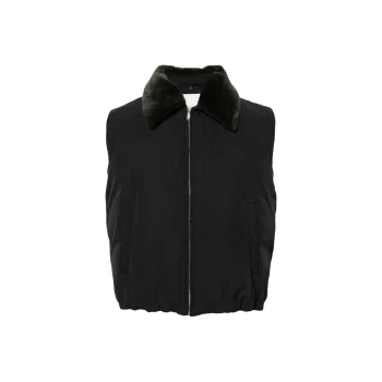 NANUSHKA Faux Fur collar Puffer Gilet