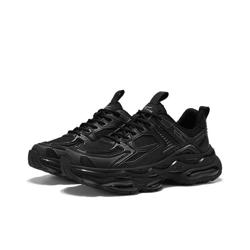 G.N.SHIJIA Breathable Lightweight Height Increasing Low Top Chunky Sneakers Men's Black-2