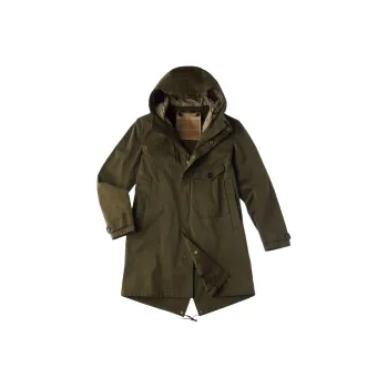 TEN C Hooded Single Pocket Parka Coat