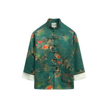 XUANSHENG Jackets Coats Men's Koi Fish