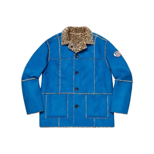 Supreme Reversible Faux Suede Leopard Coat
