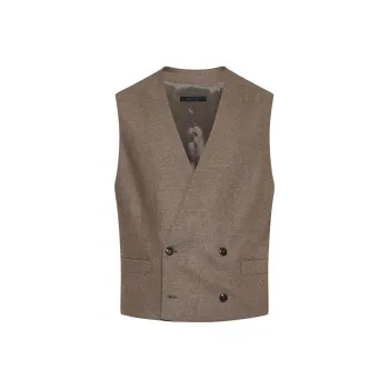 GIORGIO ARMANI Double Breasted Denim Effect Waistcoat