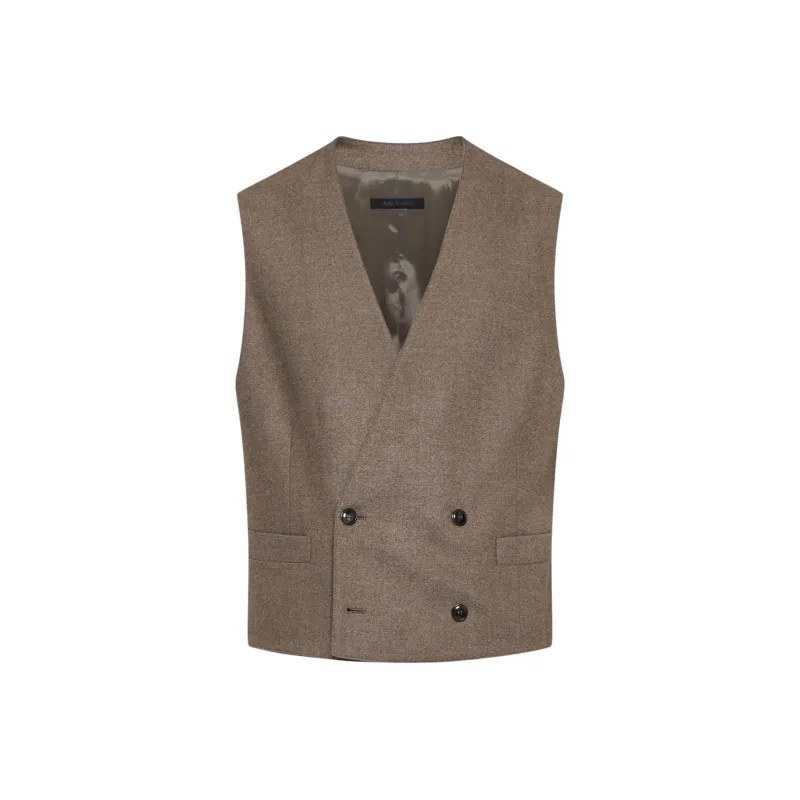 GIORGIO ARMANI Double Breasted Denim Effect Waistcoat-0