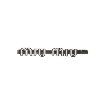 MIU MIU Enamel Hair Clips Unisex Black