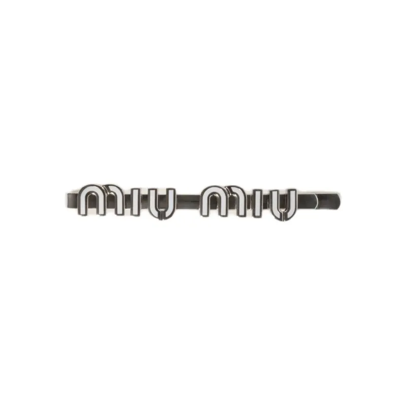 MIU MIU Enamel Hair Clips Unisex Black-0