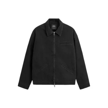 ZARA Denim Jackets Men Black