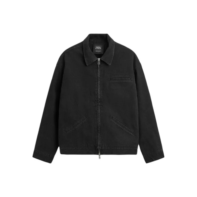 ZARA Denim Jackets Men Black-0