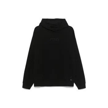 FENDI Logo Embroidered Long Sleeved Hoodie