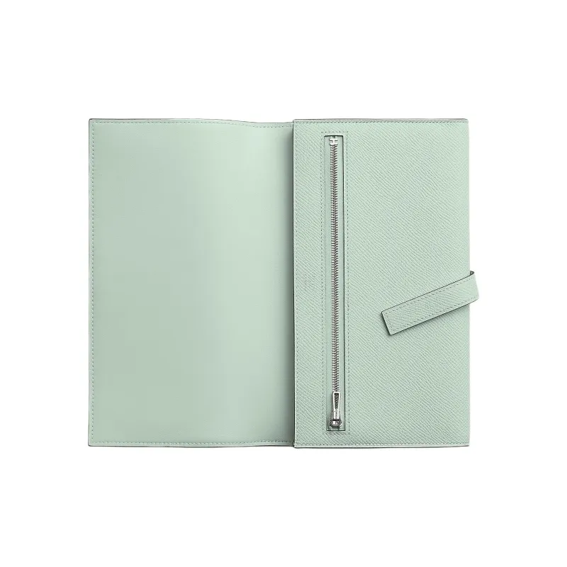 HERMES New H Passant Epsom Calfskin Wallet Women's 6W Menthe Mint Green-1