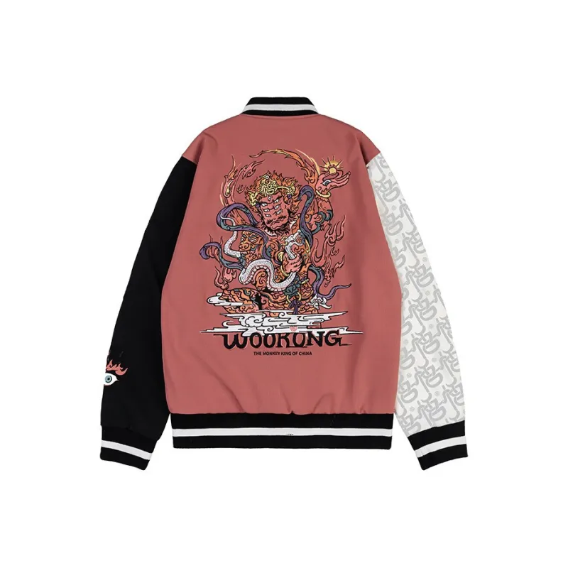 WOOKONG FW20 Baseball Jacket Men's Black Red-0