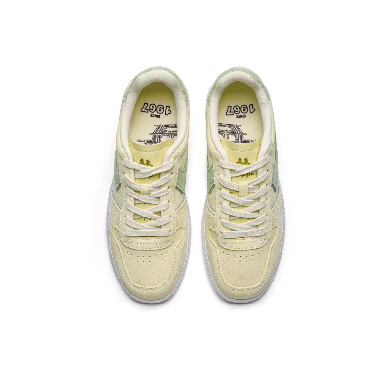 Kappa Back to Back Anti Slip Wear Resistant Low Top Skateboard Shoes Women's Beige Yellow-3