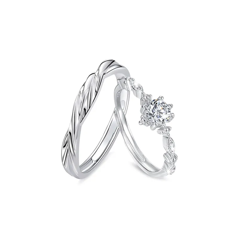 LUYUO Sweet Romantic Date Ceremony, Sparkling Rhinestone Adjustable Opening Gift Box Sets Unisex-0