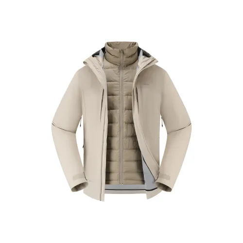 DECATHLON SUPERFIT And Warm Windbreaker Jacket Men's Beige Yellow