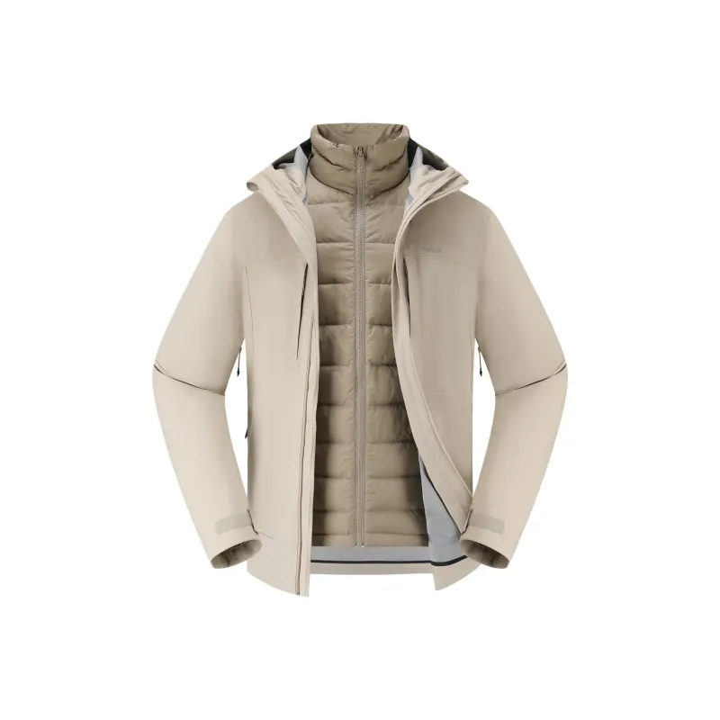 DECATHLON Waterproof And Warm Windbreaker Jacket Men's Beige Yellow-0