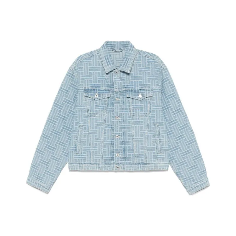 KENZO Weave Printed Denim Trucker Jacket-1