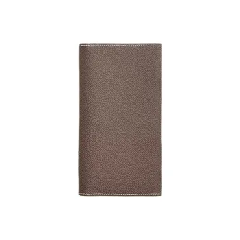 HERMES MC² Fleming Epsom Calfskin Wallet Men's 18 Etoupe Elephant Gray