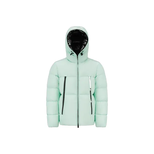 Moncler Montcla Series FW22 Letter Solid Color Hooded Down Jacket Men's Mint Green