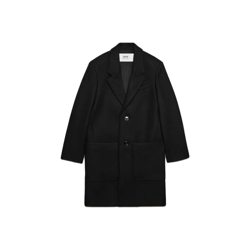 Ami Paris Single Breasted Long Coat-0