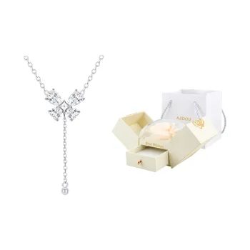 AJIDOU Inlaid Gemstone Necklaces Women's White