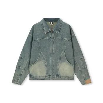 BONELESS Denim Jacket Unisex Yellow Mud Blue