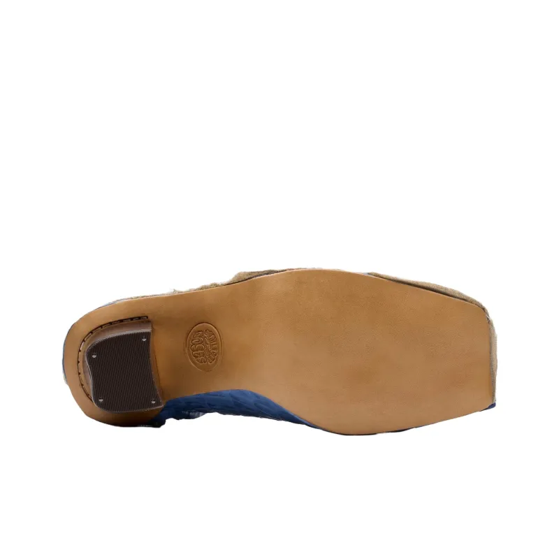 Clarks Martine Rose Block Heel High Heels 8.5cm Women's Blue-5