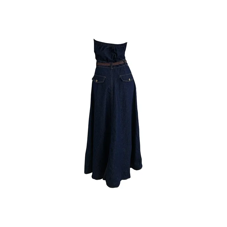 HUINIAN Sleeveless Dress Women's Blue-1