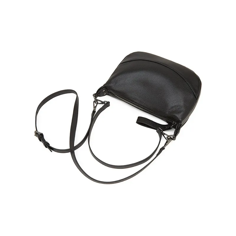 Old Man's Head Top Grain Cow Leather Shoulder Bag Women's Black/White/Green/Flesh Pink-7