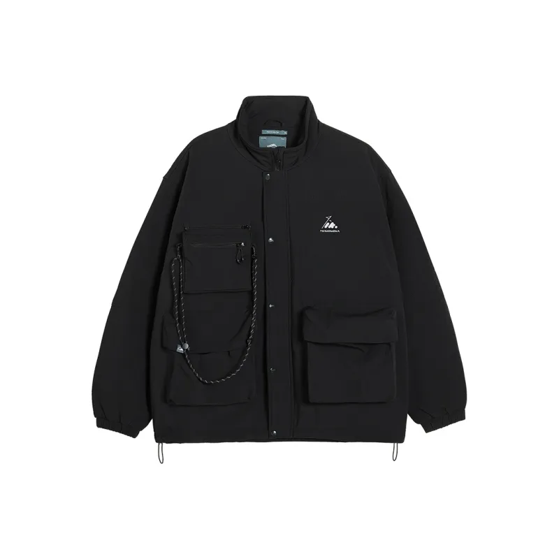 TIKIMOMOKA x Cokein Solid Color Lapel Loose Fit Puffer Jacket Unisex-4