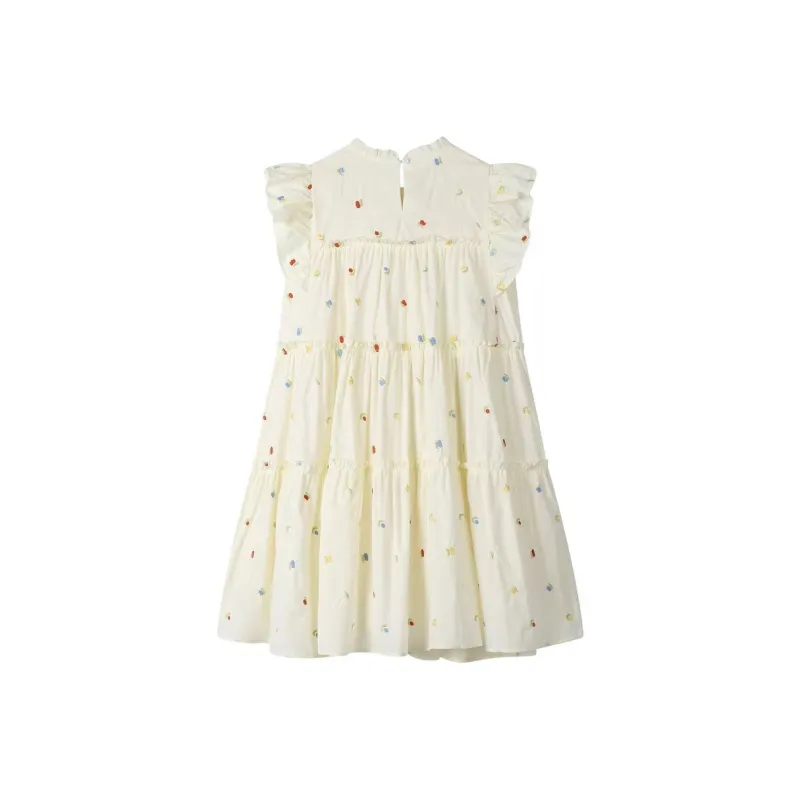 PLAY BUSH Short Sleeved Dress Women's Apricot-1