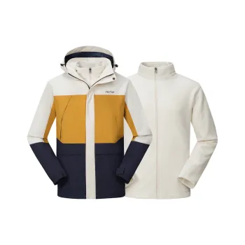 Tectop Waterproof, Windproof, Breathable, And Thermal Windbreaker Jacket Unisex Fragrant Moon White/Ginger Yellow