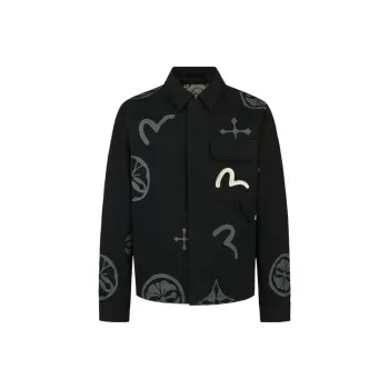 EVISU Jacket Men's Denim Black All Over