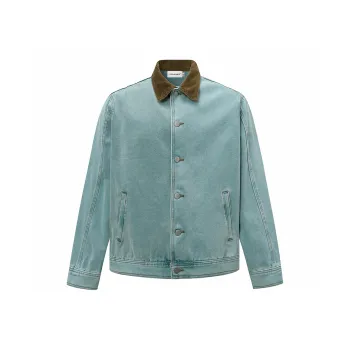 COOLALPACA Denim Jacket Unisex Turquoise