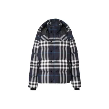 Burberry Detachable Hood Night Check Puffer Jacket