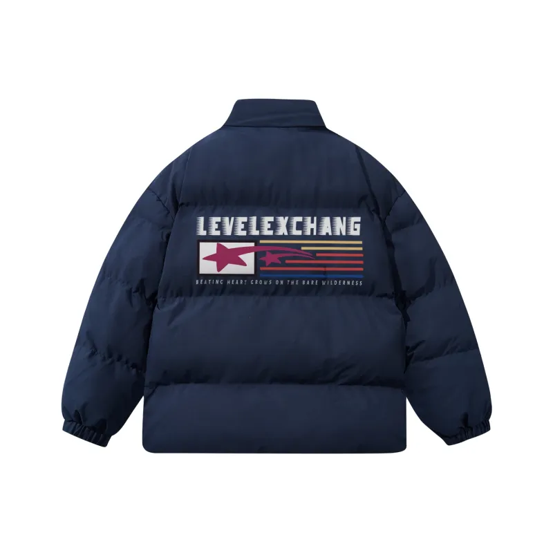 LEVEL RELAX Series Puffer Jacket Unisex Black-3
