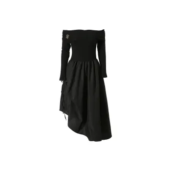 Mu Xiao Xin Long Sleeved Dress Women's Black