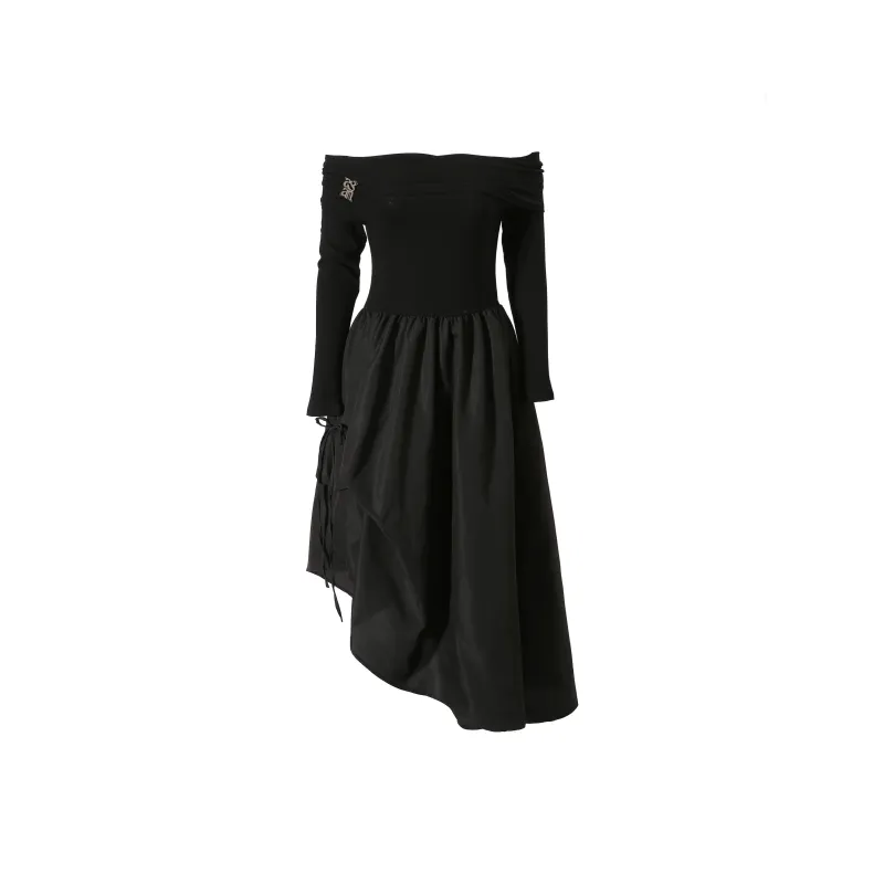 Mu Xiao Xin Long Sleeved Dress Women's Black-0