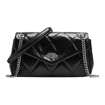Staccato Sheepskin Shoulder Bag Medium Size Women's Black
