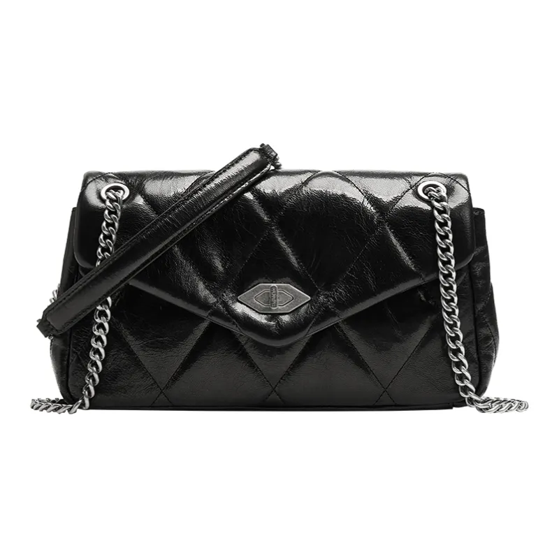 Staccato Sheepskin Shoulder Bag Medium Size Women's Black-0
