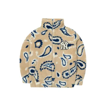 MLB New York Yankees Velvet Jackets Unisex Light Beige