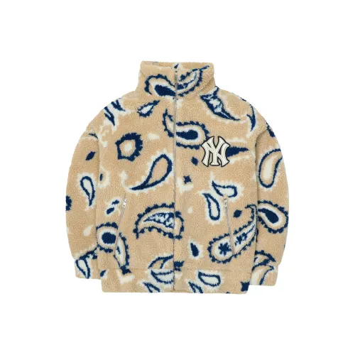 MLB New York Yankees Velvet Jackets Unisex Light Beige